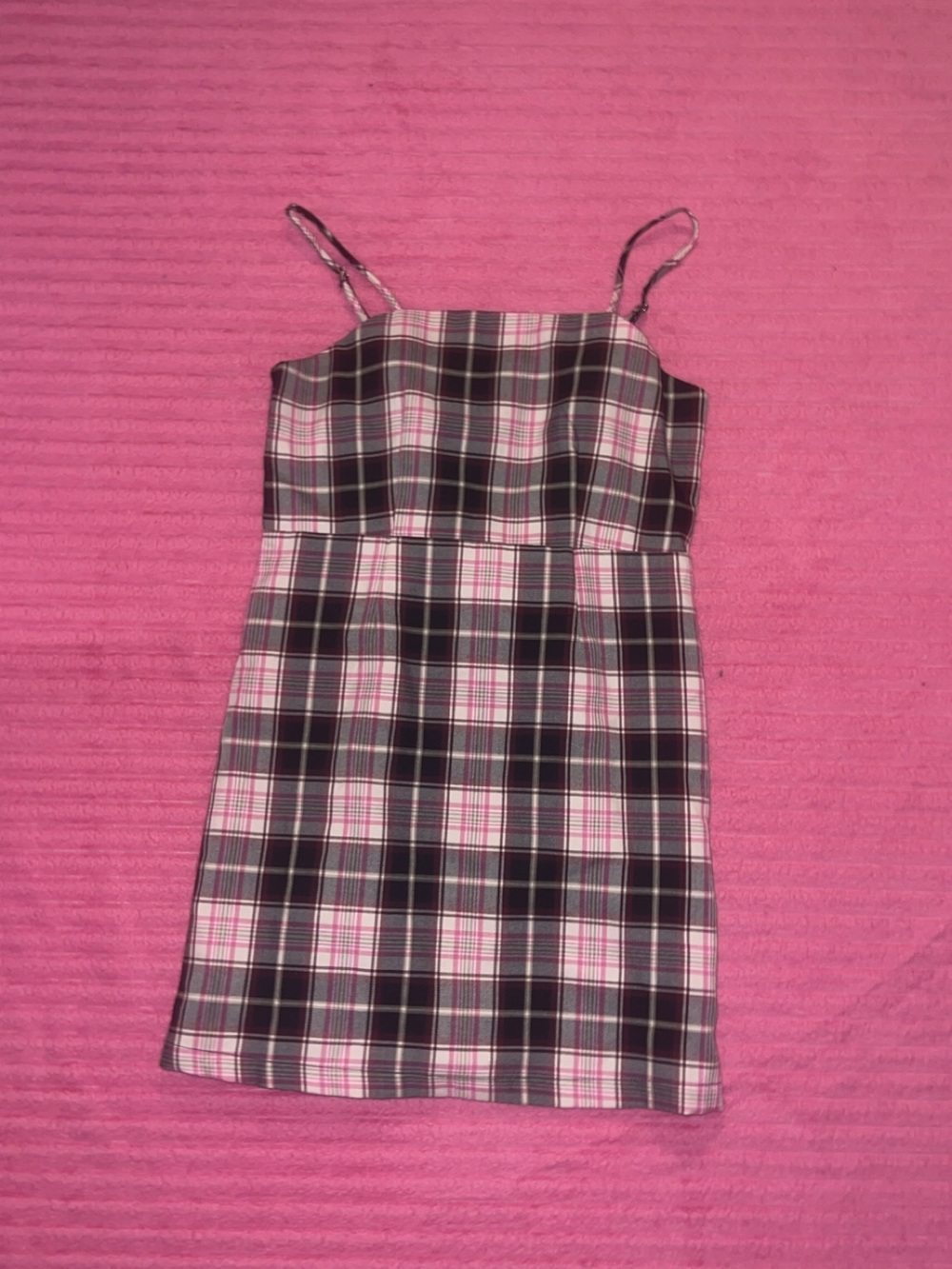 Forever 21 Plaid Pink and Black Skirted Dress